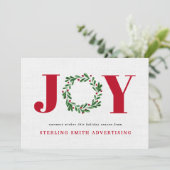 Modernes JOY Business Feiertagskarte (Stehend Vorderseite)