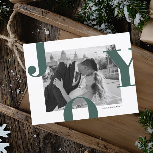 Modernes JOY Christmas Foto   Minimalistisch Postkarte