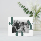 Modernes JOY Christmas Foto | Minimalistisch Postkarte (Stehend Vorderseite)