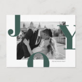 Modernes JOY Christmas Foto | Minimalistisch Postkarte (Vorderseite)
