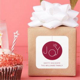 Modernes Joy Ornament Red Happy Holidays Sticker