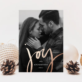 Modernes Joy Rose Gold Foto Folien Feiertagskarte