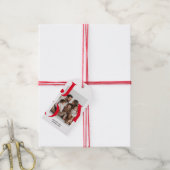 Modernes JOY Weihnachts-Foto Personalisierter Urla Geschenkanhänger (Mit Garn)