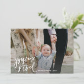 Modernes Joyeux Weihnachten Hand Weihnachts-Foto (Stehend Vorderseite)