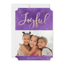 Modernes Joyful Gold Lila Watercolor Foto