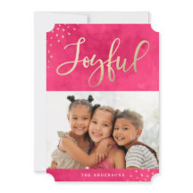 Modernes Joyful Gold Pink Watercolor Foto