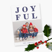 Modernes Joyful Navy Blue Foto Weihnachten