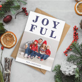 Modernes Joyful Navy Blue Foto Weihnachten