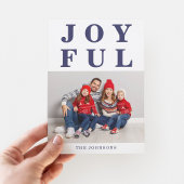 Modernes Joyful Navy Blue Foto Weihnachten