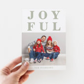 Modernes Joyful Sage Green Foto Weihnachten