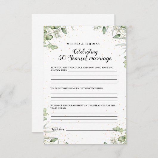 Modernes Jubiläum 50. Hochzeitsfeierspiel Karte (Vorne/Hinten)