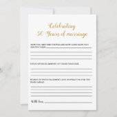 Modernes Jubiläum 50. Hochzeitsfeierspiel Karte (Vorderseite)