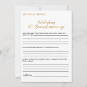 Modernes Jubiläum 50. Hochzeitsfeierspiel Karte (Vorderseite)