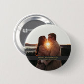 Modernes Jubiläum Foto Liebe Button (Vorne & Hinten)