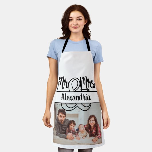 Modernes Jubiläum Foto Mongram Schürze (Getragen)