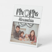 Modernes Jubiläum Foto Mongram Sockelschild (Vorderseite)