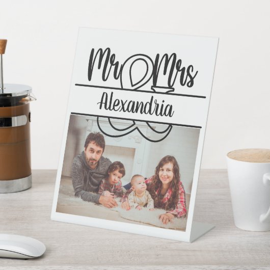 Modernes Jubiläum Foto Mongram Sockelschild (In SItu)