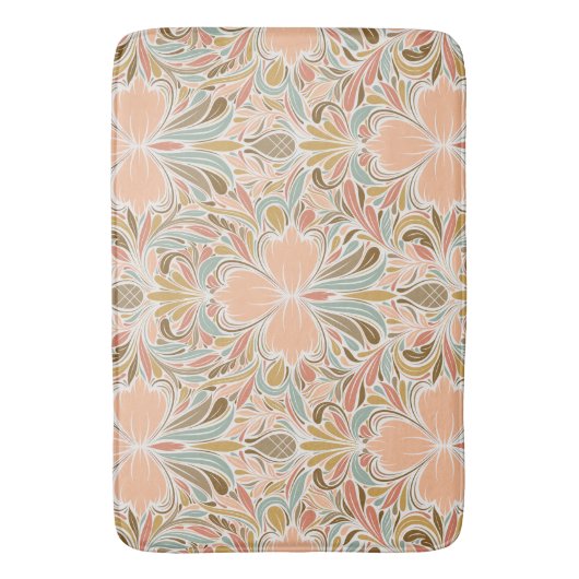 Modernes Jugendstil-Boho-Muster Badematte (Vorderseite Vertikal)