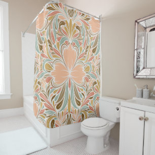 Modernes Jugendstil-Boho-Muster Duschvorhang