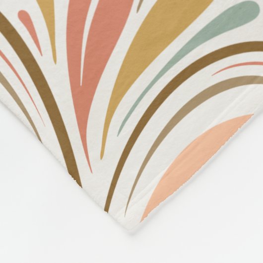 Modernes Jugendstil-Boho-Muster Fleecedecke (Ecke)