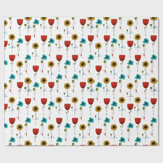 Modernes Jugendstil-Muster Geschenkpapier (Flach)
