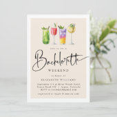 Modernes Junggeselinnen-Abschied Weekend Einladung (Stehend Vorderseite)