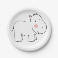 Modernes Jungle Hippo Minimalistisch Baby Dusche P
