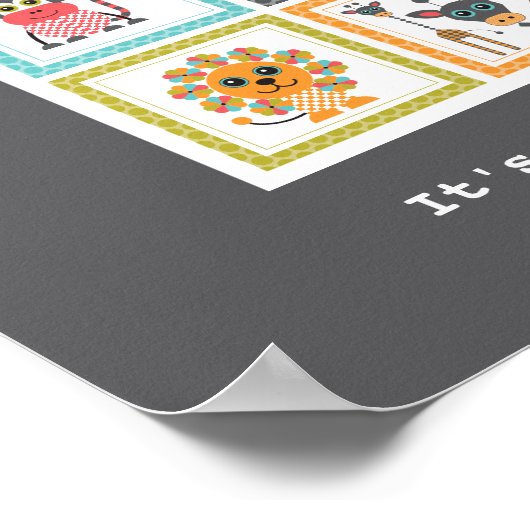 Modernes Jungle Safari Animals Poster (Ecke)