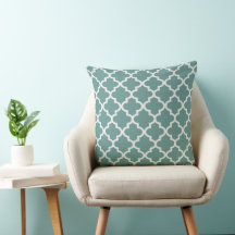 Modernes Juniper Green und White Quatrefoil Patter