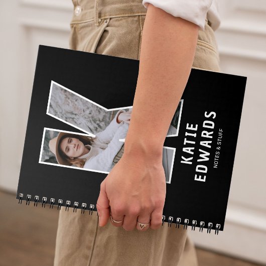 Modernes "K"-Foto-Initial-Monogramm-Notizbuch Notizblock