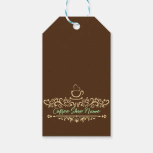 Modernes Kaffeehaus Bakery-Empfang mit eigenem Log Geschenkanhänger