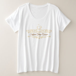 Modernes Kaffeehaus Bakery-Empfang mit eigenem Log Große Größe T-Shirt