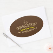 Modernes Kaffeehaus Bakery-Empfang mit eigenem Log Ovaler Aufkleber (Umschlag)