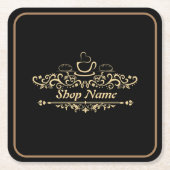 Modernes Kaffeehaus Bakery-Empfang mit eigenem Log Rechteckiger Pappuntersetzer (Vorderseite)