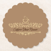 Modernes Kaffeehaus Bakery-Empfang mit eigenem Log Untersetzer (Vorderseite)