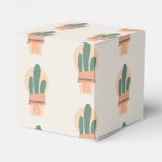 Modernes Kaktus gepunktete Pflanze Gastgeschenk Bo Geschenkschachtel (Rückseite)