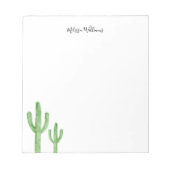 Modernes Kaktus Script Personalisiert Notizblock (Vorderseite)