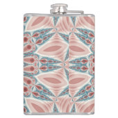 Modernes Kaleidoskop Mandala Fraktal Kunst Flachmann (Rückseite)