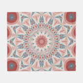 Modernes Kaleidoskop Mandala Fraktal Kunst Fleecedecke (Vorderseite (Horizontal))