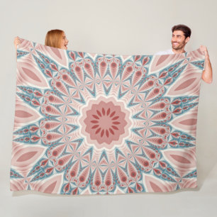 Modernes Kaleidoskop Mandala Fraktal Kunst Fleecedecke