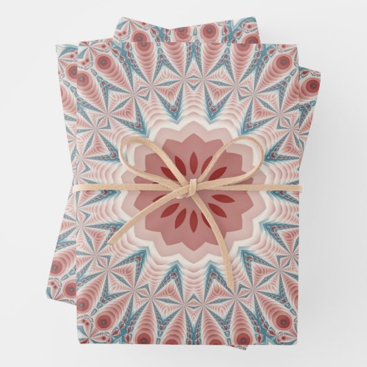 Modernes Kaleidoskop Mandala Fraktal Kunst Geschenkpapier Set (Beispiel)