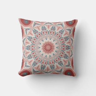 Modernes Kaleidoskop Mandala Fraktal Kunst Kissen