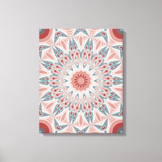 Modernes Kaleidoskop Mandala Fraktal Kunst Leinwanddruck (Vorderseite)