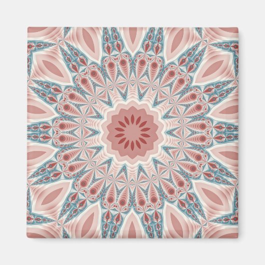 Modernes Kaleidoskop Mandala Fraktal Kunst Magnet (Vorne)