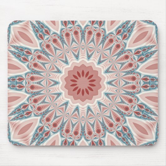 Modernes Kaleidoskop Mandala Fraktal Kunst Mousepad (Vorne)