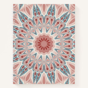 Modernes Kaleidoskop Mandala Fraktal Kunst Notizblock