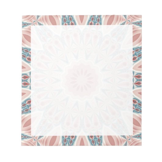 Modernes Kaleidoskop Mandala Fraktal Kunst Notizblock (Vorderseite)