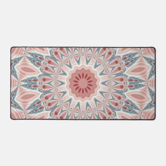 Modernes Kaleidoskop Mandala Fraktal Kunst Schreibtischunterlage (Vorderseite)