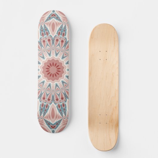 Modernes Kaleidoskop Mandala Fraktal Kunst Skateboard (Vorderseite)