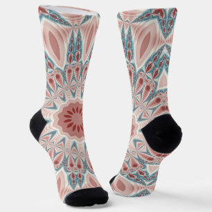 Modernes Kaleidoskop Mandala Fraktal Kunst Socken